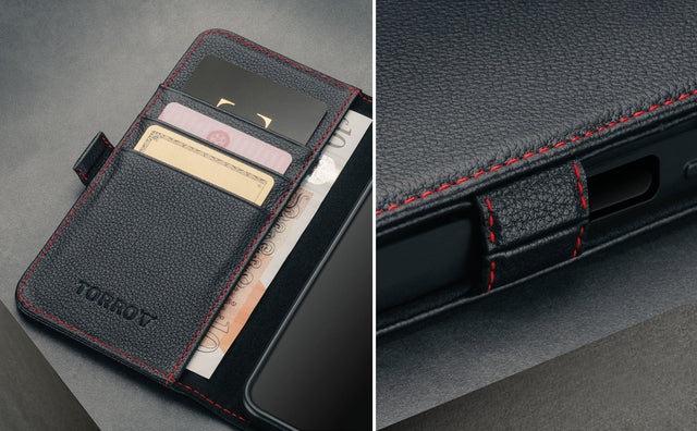 Coque en Cuir pour Galaxy A17 (avec fonction support) Feature Focus