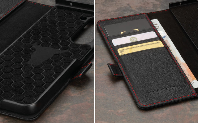 Coque en Cuir pour Galaxy Z Fold5 (avec fonction de support) Feature Focus