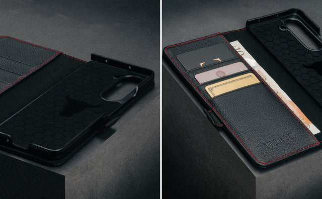Coque en Cuir pour Galaxy Z Fold6 Feature Focus