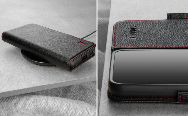 Coque en Cuir pour Galaxy S22 (avec fonction support) Feature Focus