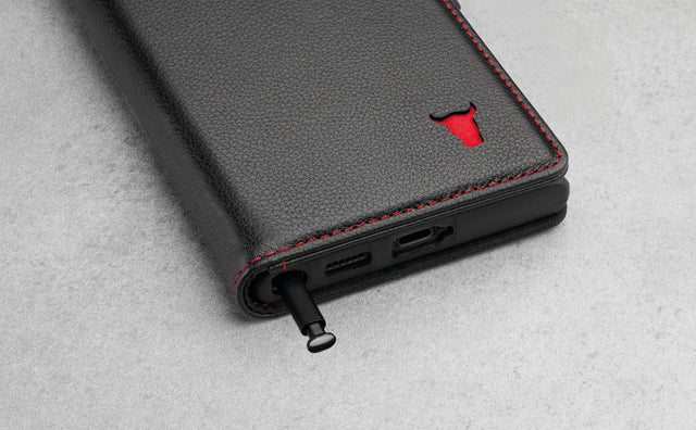Coque en Cuir pour Galaxy S22 Ultra (avec fonction support) Feature Focus