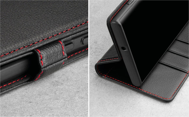 Coque en Cuir pour Galaxy S22 Ultra (avec fonction support) Feature Focus