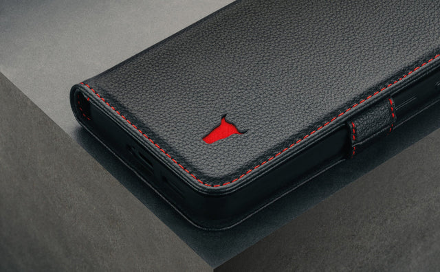 Coque en Cuir pour Galaxy S25 FE (avec fonction support) Feature Focus