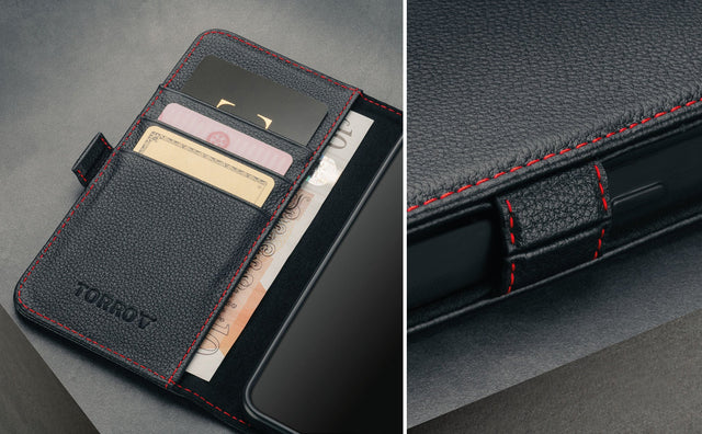 Coque en Cuir pour Galaxy S25+ (avec fonction support) Feature Focus