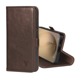 Dark Brown Leather Stand Case for Galaxy S26