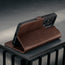 Stand function of the Dark Brown Leather Stand Case for Galaxy S26 Ultra