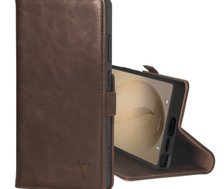 Dark Brown Leather Stand Case for Galaxy S26 Ultra