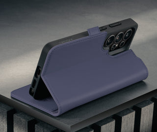 Stand function of the Violet Leather Stand Case for Galaxy S26 Ultra