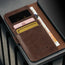 Card slots inside the Dark Brown Leather Stand Case for Galaxy S26+