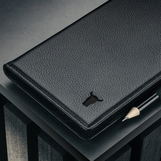 Front of the Black Leather Golf Scorecard Holder