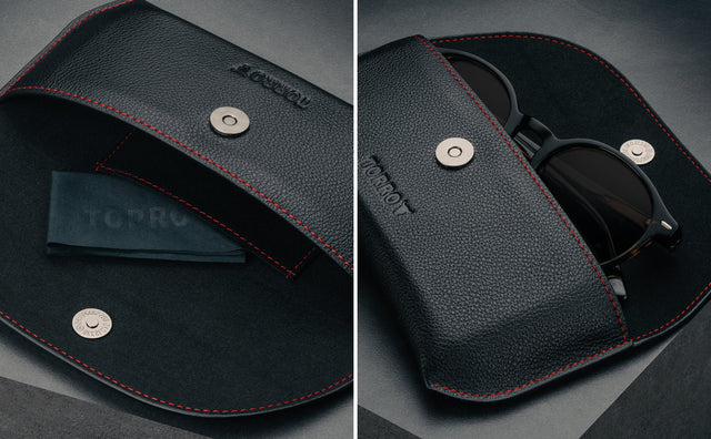 Étui à Lunettes de Soleil en Cuir Feature Focus